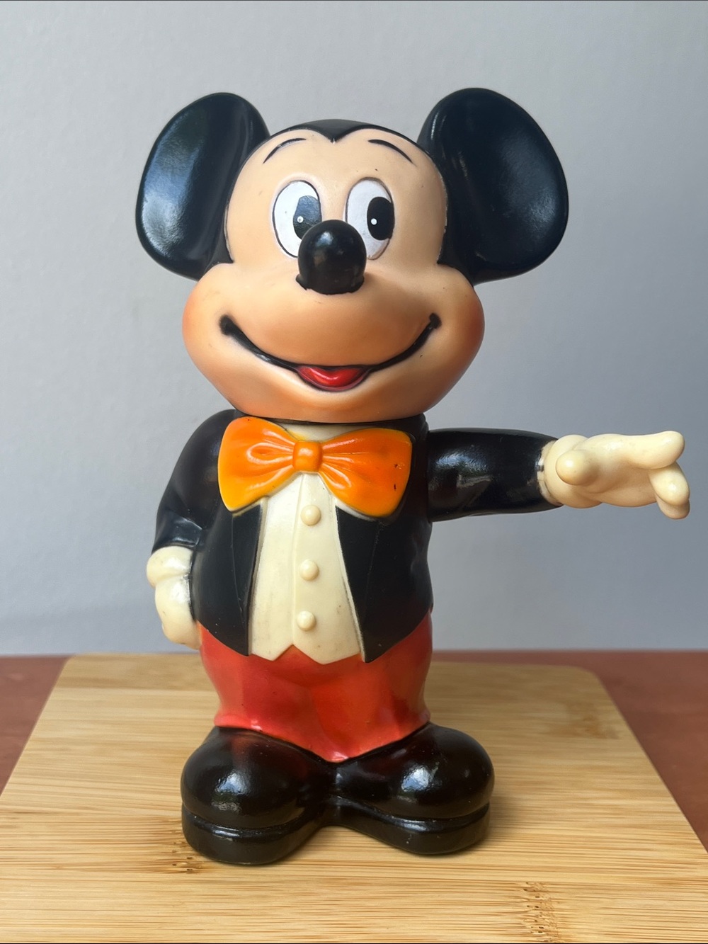 Vintage Mickey Mouse Tuxedo Coin Bank W/ Stopper - Walt Disney Productions